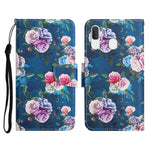 Custodia in pelle flip orizzontale con motivo dipinto con supporto, slot per schede e portafoglio, For Samsung Galaxy A20e