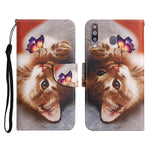 Custodia in pelle flip orizzontale con motivo dipinto con supporto, slot per schede e portafoglio, For Samsung Galaxy A20s