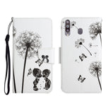 Custodia in pelle flip orizzontale con motivo dipinto con supporto, slot per schede e portafoglio, For Samsung Galaxy A20s