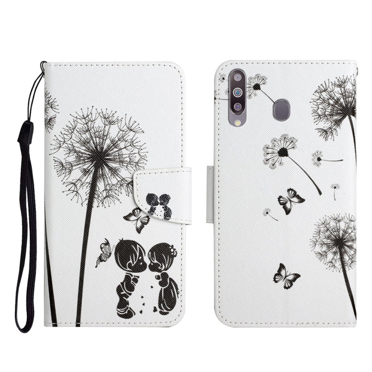 Custodia in pelle flip orizzontale con motivo dipinto con supporto, slot per schede e portafoglio, For Samsung Galaxy A20s