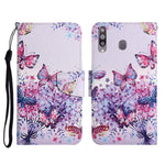 Custodia in pelle flip orizzontale con motivo dipinto con supporto, slot per schede e portafoglio, For Samsung Galaxy A20s