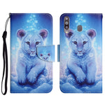 Custodia in pelle flip orizzontale con motivo dipinto con supporto, slot per schede e portafoglio, For Samsung Galaxy A20s