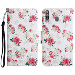 Custodia in pelle flip orizzontale con motivo dipinto con supporto, slot per schede e portafoglio, For Samsung Galaxy A20s