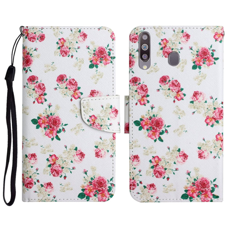 Custodia in pelle flip orizzontale con motivo dipinto con supporto, slot per schede e portafoglio, For Samsung Galaxy A20s