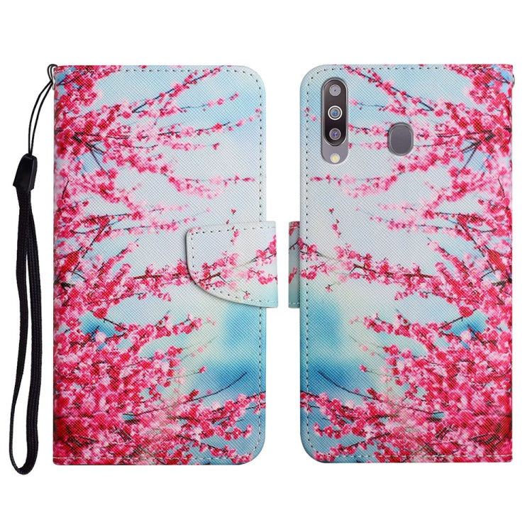 Custodia in pelle flip orizzontale con motivo dipinto con supporto, slot per schede e portafoglio, For Samsung Galaxy A20s