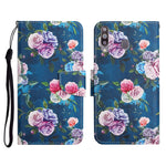 Custodia in pelle flip orizzontale con motivo dipinto con supporto, slot per schede e portafoglio, For Samsung Galaxy A20s