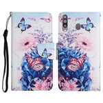 Custodia in pelle flip orizzontale con motivo dipinto con supporto, slot per schede e portafoglio, For Samsung Galaxy A20s