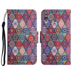 Custodia in pelle flip orizzontale con motivo dipinto con supporto, slot per schede e portafoglio, For Samsung Galaxy A20s