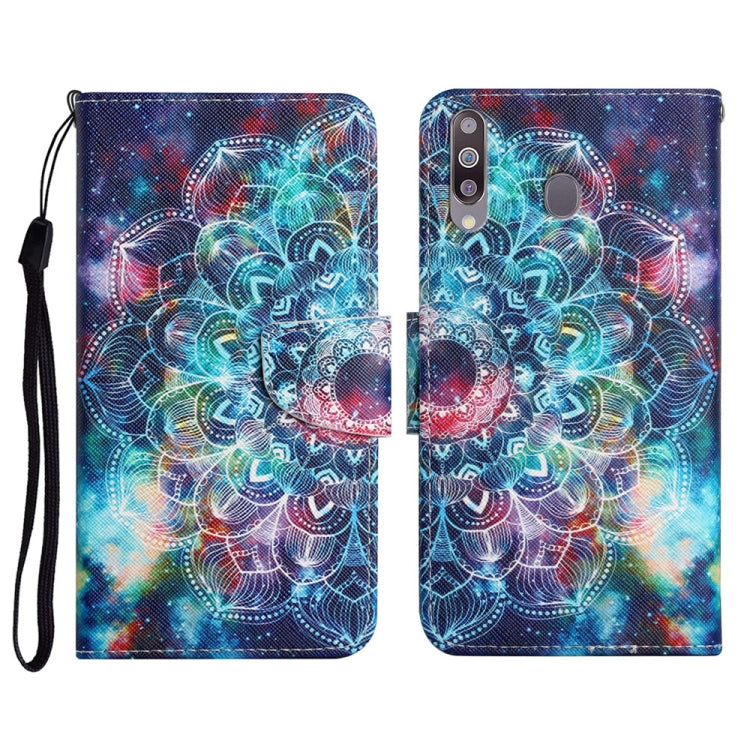 Custodia in pelle flip orizzontale con motivo dipinto con supporto, slot per schede e portafoglio, For Samsung Galaxy A20s