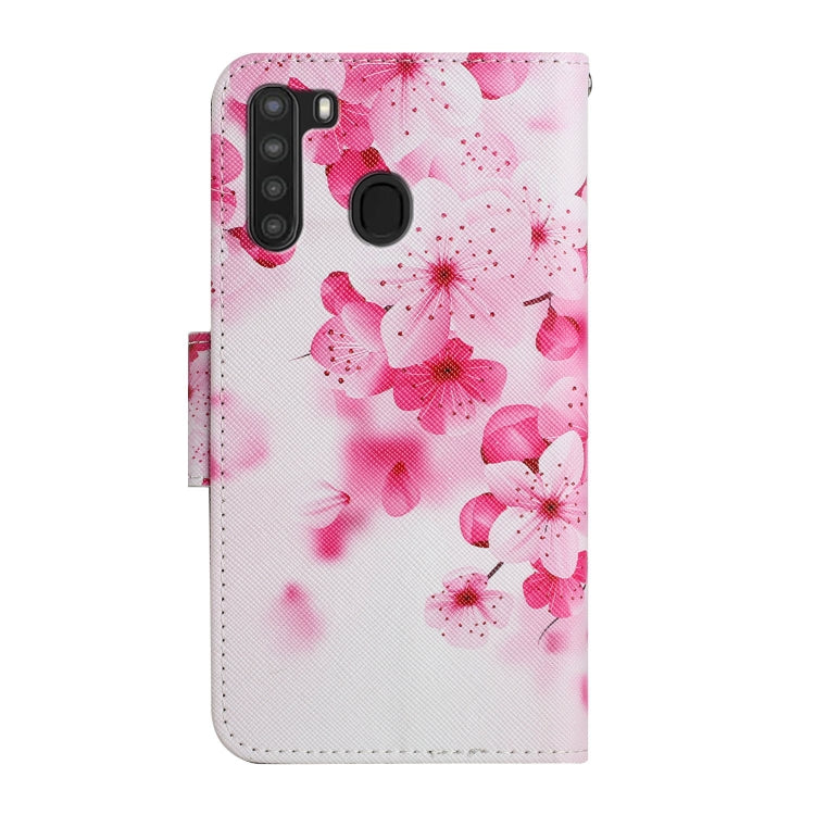 Custodia in pelle flip orizzontale con motivo dipinto con supporto, slot per schede e portafoglio, For Samsung Galaxy A21