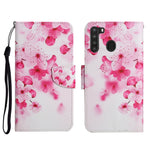 Custodia in pelle flip orizzontale con motivo dipinto con supporto, slot per schede e portafoglio, For Samsung Galaxy A21
