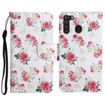 Custodia in pelle flip orizzontale con motivo dipinto con supporto, slot per schede e portafoglio, For Samsung Galaxy A21