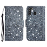 Custodia in pelle flip orizzontale con motivo dipinto con supporto, slot per schede e portafoglio, For Samsung Galaxy A21