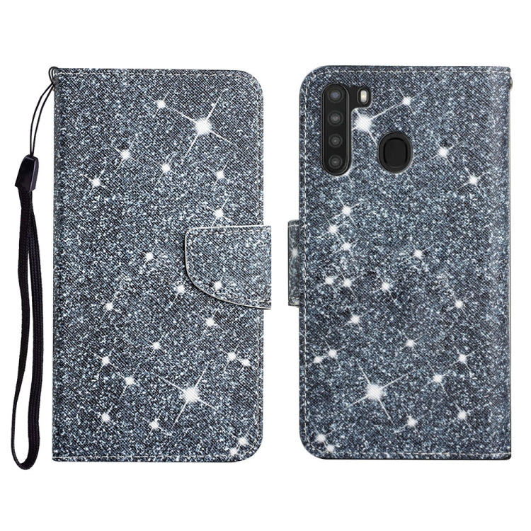 Custodia in pelle flip orizzontale con motivo dipinto con supporto, slot per schede e portafoglio, For Samsung Galaxy A21