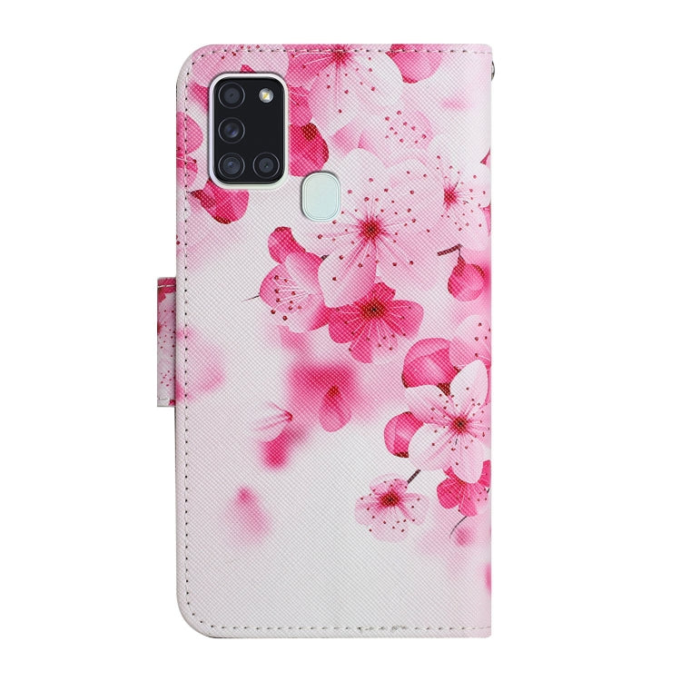 Custodia in pelle flip orizzontale con motivo dipinto con supporto, slot per schede e portafoglio, For Samsung Galaxy A21s
