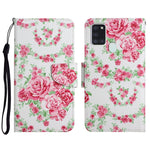 Custodia in pelle flip orizzontale con motivo dipinto con supporto, slot per schede e portafoglio, For Samsung Galaxy A21s