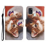 Custodia in pelle flip orizzontale con motivo dipinto con supporto, slot per schede e portafoglio, For Samsung Galaxy A21s