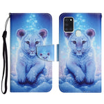 Custodia in pelle flip orizzontale con motivo dipinto con supporto, slot per schede e portafoglio, For Samsung Galaxy A21s