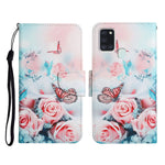 Custodia in pelle flip orizzontale con motivo dipinto con supporto, slot per schede e portafoglio, For Samsung Galaxy A21s