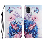 Custodia in pelle flip orizzontale con motivo dipinto con supporto, slot per schede e portafoglio, For Samsung Galaxy A21s
