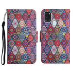 Custodia in pelle flip orizzontale con motivo dipinto con supporto, slot per schede e portafoglio, For Samsung Galaxy A21s