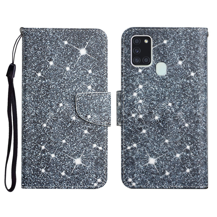 Custodia in pelle flip orizzontale con motivo dipinto con supporto, slot per schede e portafoglio, For Samsung Galaxy A21s