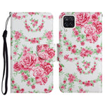 Custodia in pelle flip orizzontale con motivo dipinto con supporto, slot per schede e portafoglio, For Samsung Galaxy A22