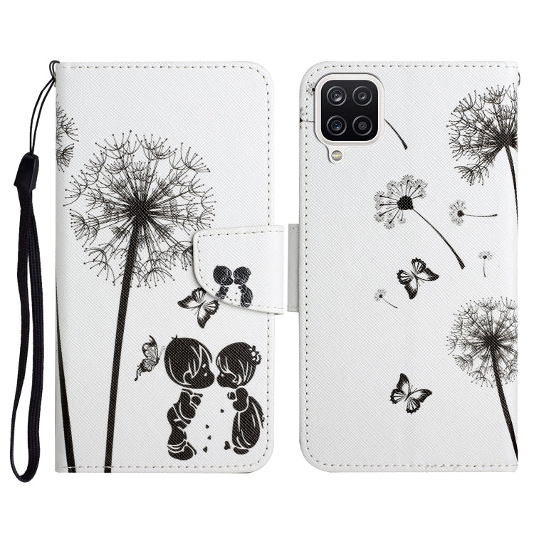 Custodia in pelle flip orizzontale con motivo dipinto con supporto, slot per schede e portafoglio, For Samsung Galaxy A22