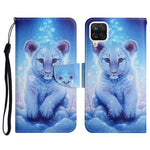 Custodia in pelle flip orizzontale con motivo dipinto con supporto, slot per schede e portafoglio, For Samsung Galaxy A22