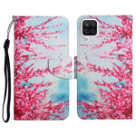 Custodia in pelle flip orizzontale con motivo dipinto con supporto, slot per schede e portafoglio, For Samsung Galaxy A22