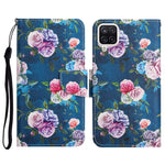 Custodia in pelle flip orizzontale con motivo dipinto con supporto, slot per schede e portafoglio, For Samsung Galaxy A22