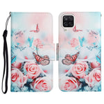 Custodia in pelle flip orizzontale con motivo dipinto con supporto, slot per schede e portafoglio, For Samsung Galaxy A22