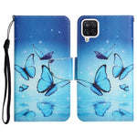 Custodia in pelle flip orizzontale con motivo dipinto con supporto, slot per schede e portafoglio, For Samsung Galaxy A22