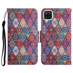 Custodia in pelle flip orizzontale con motivo dipinto con supporto, slot per schede e portafoglio, For Samsung Galaxy A22