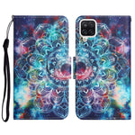 Custodia in pelle flip orizzontale con motivo dipinto con supporto, slot per schede e portafoglio, For Samsung Galaxy A22