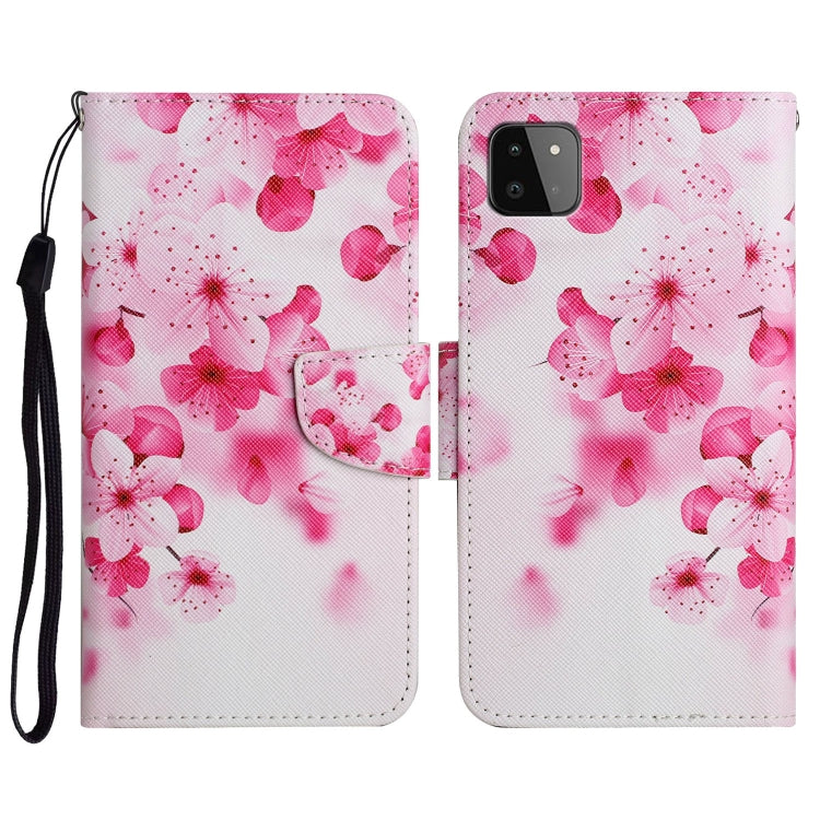 Custodia in pelle flip orizzontale con motivo dipinto con supporto, slot per schede e portafoglio, For Samsung Galaxy A22 5G