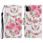 Custodia in pelle flip orizzontale con motivo dipinto con supporto, slot per schede e portafoglio, For Samsung Galaxy A22 5G