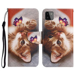 Custodia in pelle flip orizzontale con motivo dipinto con supporto, slot per schede e portafoglio, For Samsung Galaxy A22 5G