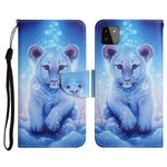 Custodia in pelle flip orizzontale con motivo dipinto con supporto, slot per schede e portafoglio, For Samsung Galaxy A22 5G