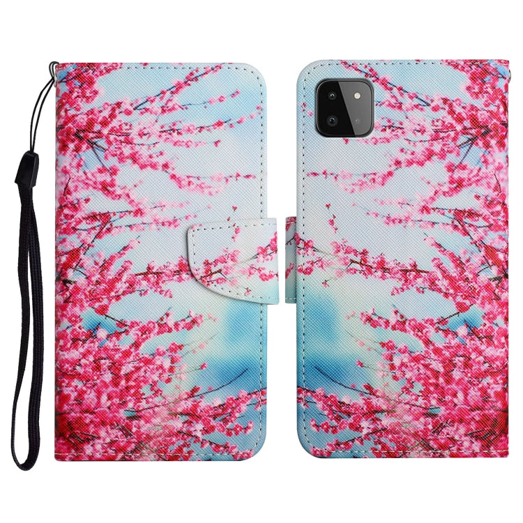 Custodia in pelle flip orizzontale con motivo dipinto con supporto, slot per schede e portafoglio, For Samsung Galaxy A22 5G