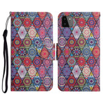 Custodia in pelle flip orizzontale con motivo dipinto con supporto, slot per schede e portafoglio, For Samsung Galaxy A22 5G