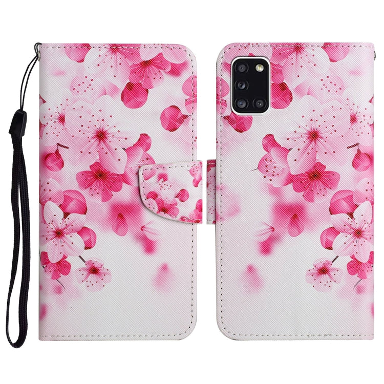 Custodia in pelle flip orizzontale con motivo dipinto con supporto, slot per schede e portafoglio, For Samsung Galaxy A31