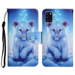 Custodia in pelle flip orizzontale con motivo dipinto con supporto, slot per schede e portafoglio, For Samsung Galaxy A31