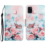 Custodia in pelle flip orizzontale con motivo dipinto con supporto, slot per schede e portafoglio, For Samsung Galaxy A31