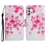 Custodia in pelle flip orizzontale con motivo dipinto con supporto, slot per schede e portafoglio, For Samsung Galaxy A32 4G