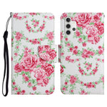 Custodia in pelle flip orizzontale con motivo dipinto con supporto, slot per schede e portafoglio, For Samsung Galaxy A32 4G