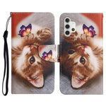 Custodia in pelle flip orizzontale con motivo dipinto con supporto, slot per schede e portafoglio, For Samsung Galaxy A32 4G