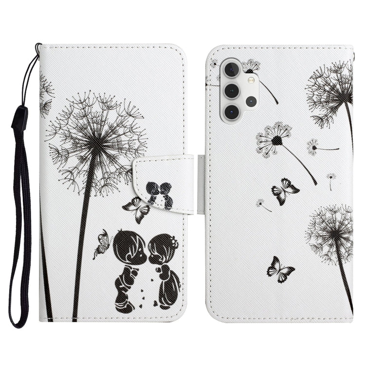 Custodia in pelle flip orizzontale con motivo dipinto con supporto, slot per schede e portafoglio, For Samsung Galaxy A32 4G