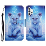 Custodia in pelle flip orizzontale con motivo dipinto con supporto, slot per schede e portafoglio, For Samsung Galaxy A32 4G