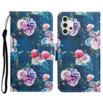 Custodia in pelle flip orizzontale con motivo dipinto con supporto, slot per schede e portafoglio, For Samsung Galaxy A32 4G